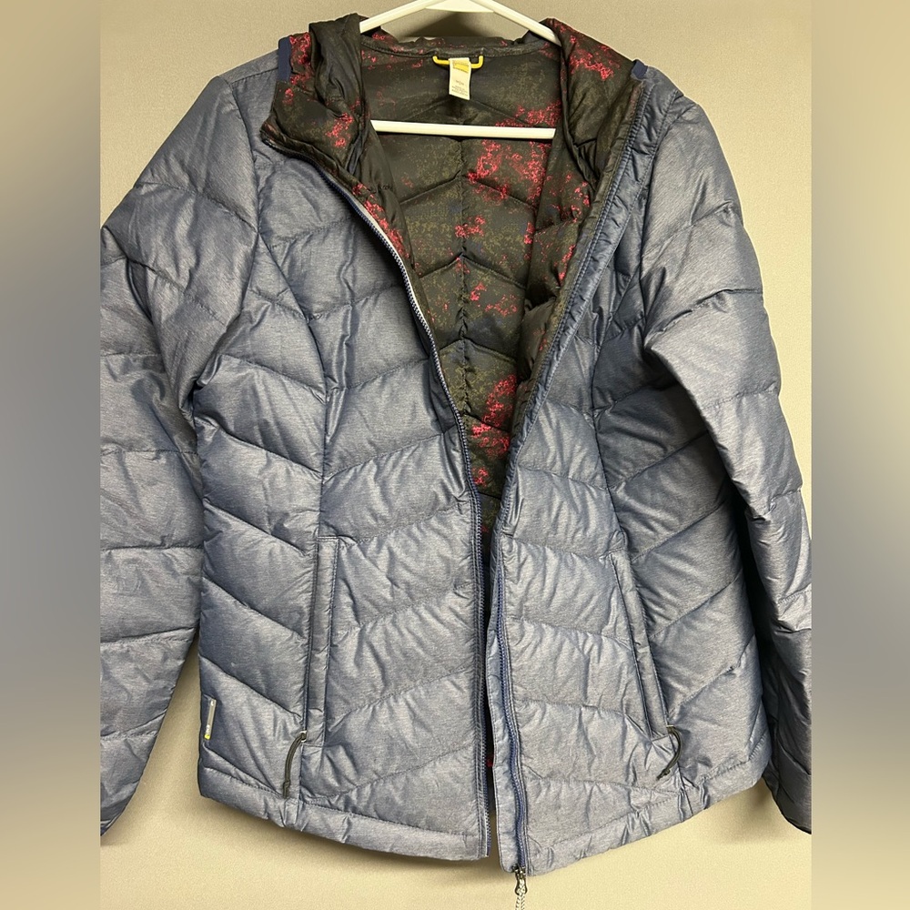 Lole Blue Quilted Jacket with Floral Lining